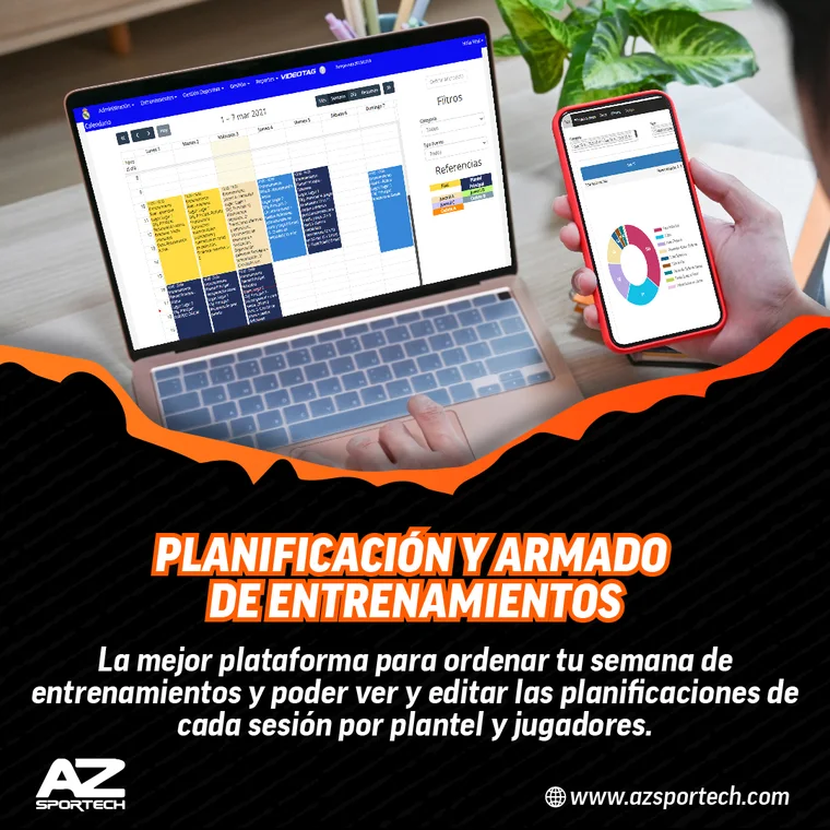 Calendario de planificación de entrenamientos en ClubManager